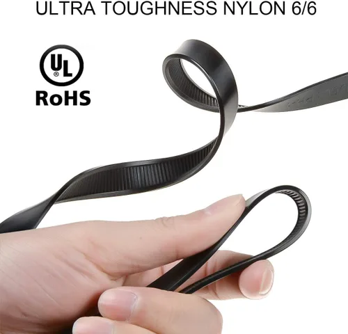 Miniatura 2 de Esposas con correas flexibles de 35.4", 20 piezas. Esposas de precinto con cierre de mano resistentes de alta resistencia, desechables, de nylon