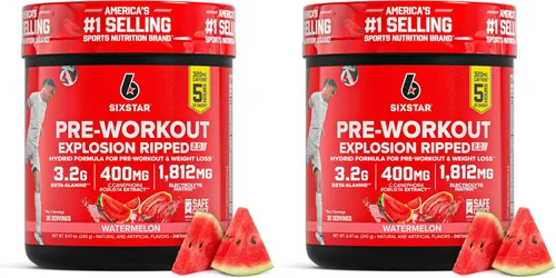 Miniatura 8 de Six Star Pre-Workout Explosion, Sandía (30 porciones) - Suplemento en polvo de energía preentrenamiento para hombres y mujeres - Mezcla de bebida