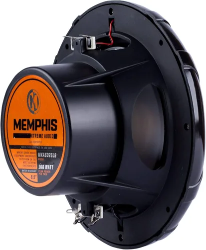 Miniatura 4 de Memphis MXA602SLB MXA OEM Fit 6.5" altavoces coaxiales de grado marino, negro con LED azul - par