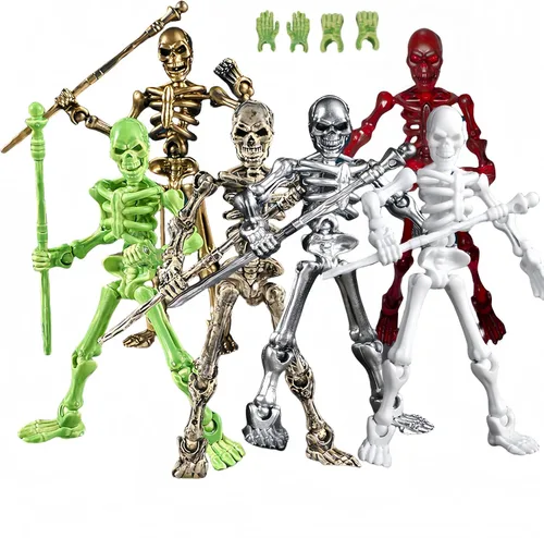 Miniatura 9 de Juego de 6 figuras de acción T13, esqueletos para Halloween, muñeco 13, figura de acción de esqueleto Titan 13, juguete de esqueleto impreso en 3D