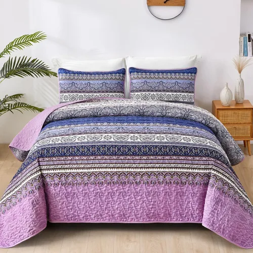 Miniatura 8 de WONGS BEDDING Juego de edredón bohemio tamaño Queen, juego de ropa de cama bohemio negro, colcha ligera para decoración de cama para todas