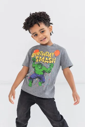 Miniatura 2 de Marvel Avengers Spider-Man Capitán América Hulk Camiseta de cumpleaños de niño a niño grande