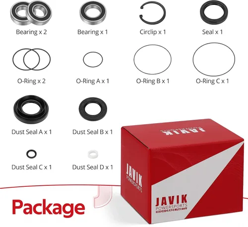 Miniatura 7 de JAVIK Kit de sellos de rodamientos de eje trasero izquierdo y tambor de freno para Honda Rancher 350 400 Foreman 400 450 500 Rubicon 500, OEM#