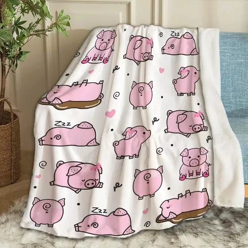 Manta de bebé con diseño de cerdo lindo, acogedora y suave, para niños, niñas, recién nacidos, regalos de cumpleaños de Navidad, 40 x 30 pulgadas