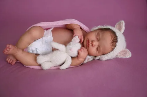 Miniatura 4 de cosheng Muñecas de bebé recién nacido de silicona de cuerpo completo de 20 pulgadas, muñeca realista de bebé recién nacido, juguete para dormir