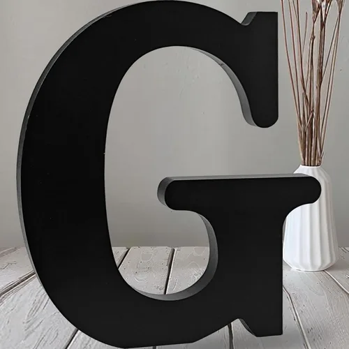 Miniatura 14 de AOCEAN Letras de madera negra de 12 pulgadas, letras de madera sin terminar para Halloween, letras decorativas de pie, tablero de señalización