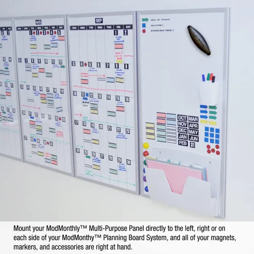 Miniatura 5 de Ultimate Office Panel magnético multiusos de borrado en seco, el tablero perfecto para calendarios de planificación mensual modular (1 cada uno)