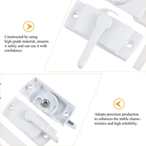 Miniatura 4 de Hemoton Paquete de 2 cerraduras deslizantes para ventana de doble colgado, cerradura de seguridad y reemplazo para ventanas correderas verticales