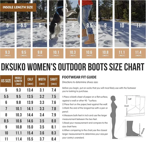 Miniatura 6 de DKSUKO - Botas de nieve clásicas impermeables para mujer