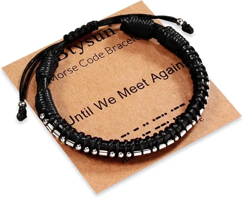 Miniatura 20 de Regalos inspiradores para hombres, pulseras con código morse, pulseras para hombre, regalos de graduación para él, Día del Padre, pulsera de cuero
