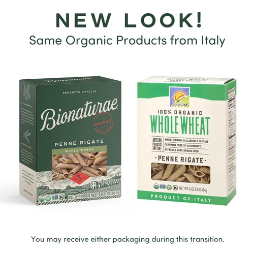 Miniatura 3 de Bionaturae Penne Rigate - Fideos de pasta de trigo integral, certificado Kosher, alto contenido de proteínas, verificado sin OMG, certificado USDA