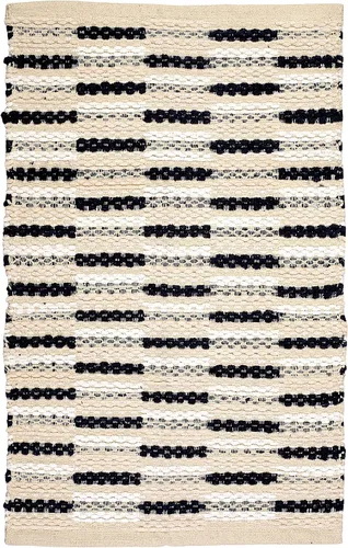 Miniatura 6 de Buffalo - Alfombras a cuadros para sala de estar, cocina, baño, 24 x 36 pulgadas, color blanco turquesa, alfombras tejidas reversibles de algodón