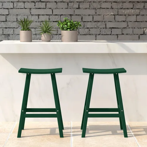 Miniatura 71 de WestinTrends Malibu - Juego de 2 taburetes para sillín para exteriores/patio, 24 alturas, color rojo