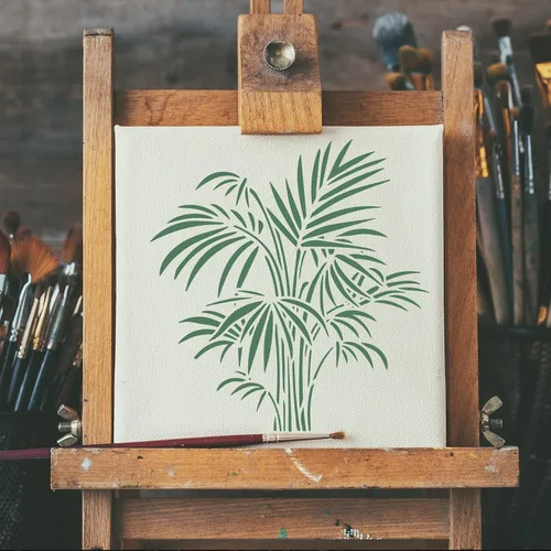 Miniatura 8 de BENECREAT Plantillas de pintura de plantas tropicales de 12 x 12 pulgadas, patrón de hojas, plantillas de dibujo de plástico reutilizables