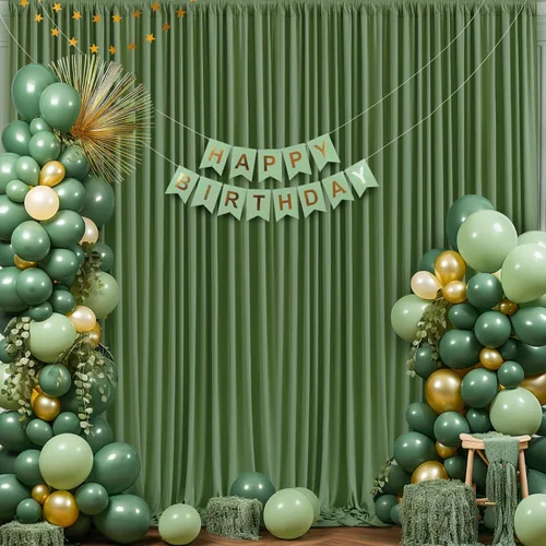 Miniatura 27 de Cortina de fondo beige de 10x10 para bodas y fiestas, cortina de fondo beige sin arrugas para fotos, cortinas de fondo para decoración de baby Gris