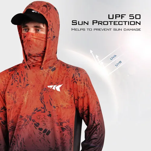 Miniatura 3 de KastKing - Sudadera con capucha para hombre, camisa de manga larga para pesca, camisa de protección UV UPF 50
