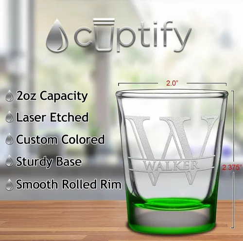 Miniatura 2 de Juego de 2 vasos de chupito personalizados para hombre, fondo verde, 2 onzas, grabados, regalo personalizado para cumpleaños, bodas, día del padre