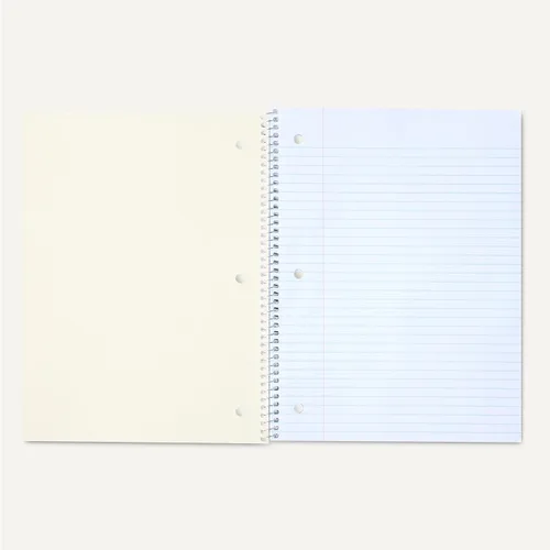Miniatura 4 de Amazon Basics Cuadernos de espiral con rayas anchas, 70 hojas, 7-1/2 x 10-1/2 pulgadas, perforados, varios colores sólidos primarios, paquete de 3
