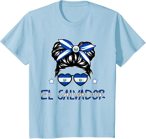 Miniatura 8 de Camiseta de El Salvador para Niñas Bandera Patrimonio Hispano Salvadoreño