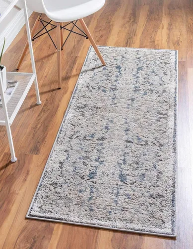 Miniatura 22 de Unique Loom Portland Collection - Alfombra Albany (2 pies 2 pulgadas x 8 pies, color azul/gris)