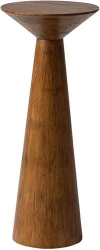 Miniatura 13 de COZAYH Farmhouse Mesa Auxiliar Alta con Pedestal Mesa Pequeña de Madera Maciza para Martini Soporte para Plantas Mesa Redonda Moderna para Bebidas