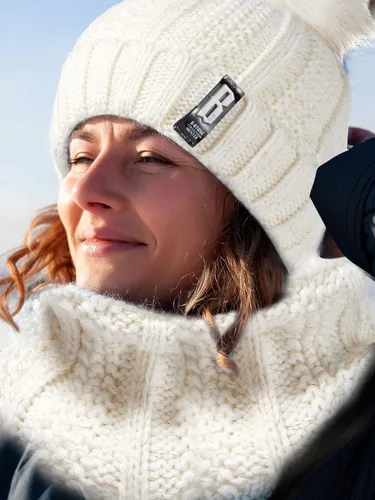 Miniatura 5 de 5 Pieces Women Winter Ski Outing Set, Knit Hat Scarf Gloves Earmuffs Stockings