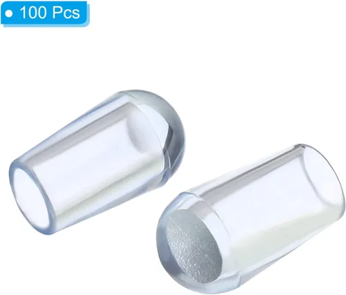 Miniatura 3 de PATIKIL Pies de estante para fregadero de cocina, paquete de 100 pies de diámetro interior de 0.197 in x 0.315 in de diámetro exterior, patas Claro