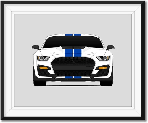 Custom Car Posters Handmade Poster compatible with Shelby GT500 (2020-2022) S550 Ford Mustang Print Wall Art Décor Carroll Shelby - 17x22 Satin