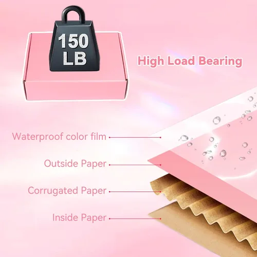 Miniatura 3 de Paquete de 30 cajas de envío pequeñas de 6 x 4 x 1.6 pulgadas, cajas de cartón corrugado rosa para embalaje, envío y correo para pequeñas empresas