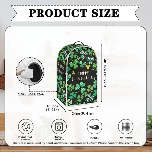 Miniatura 5 de GOSTONG Happy St. Patrick's Day Blender Covers - Cubierta antipolvo para cocina, protector antisalpicaduras, huellas dactilares, manchas de Feliz