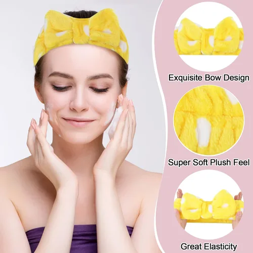 Miniatura 4 de WILLBOND 24 diademas de spa a granel para el cuidado de la piel, para lavado de cara, maquillaje, lazo para lavado facial, toalla de franela suave
