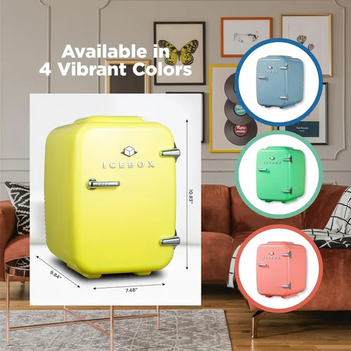 Miniatura 7 de ICEBOX IBMF4SUN - Mini refrigerador para dormitorio, refrigerador para el cuidado de la piel, enfriador portátil y calentador para maquillaje