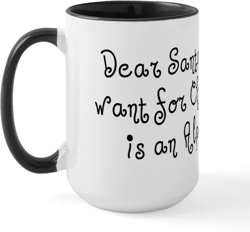 Miniatura 15 de CafePress Alpaca For Christmas Large Mug 15 oz (444 ml) Ceramic Coffee Mug
