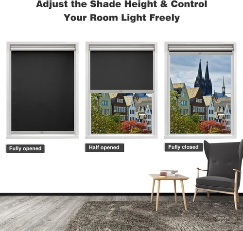Miniatura 7 de MYshade - Persianas enrollables sin cordones con parada libre, persianas y cortinas para ventanas oscurecedoras de habitación, mismas de ambos