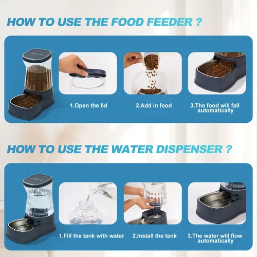 Miniatura 5 de Dispensador automático de agua por gravedad para perros, tazón dispensador de agua de acero inoxidable de 1 galón para perros y gatos, dispensador