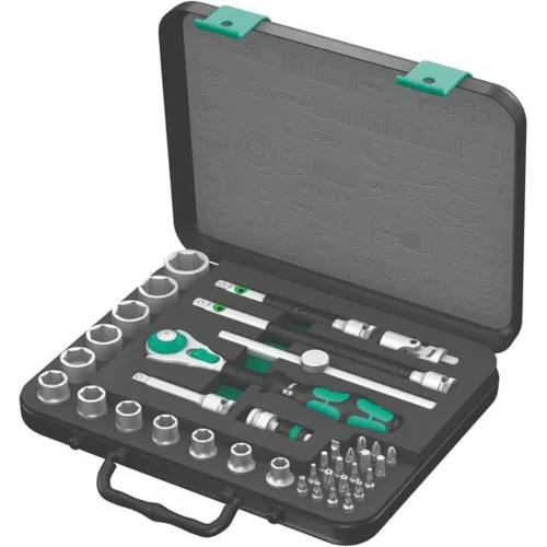 Juego de trinquetes Wera Zyklop 8100 SB 4, de 3 y 8 pulgadas SAE, de 38 piezas