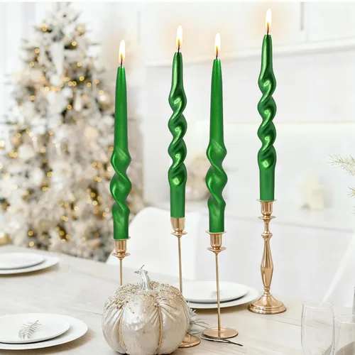 Miniatura 30 de Velas en espiral de Navidad, velas cónicas doradas, 10 pulgadas, sin perfume, para regalo de invierno, vacaciones, Navidad, decoración del hogar