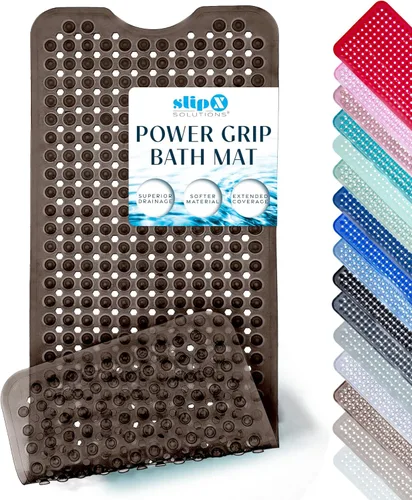 Miniatura 13 de SlipX Solutions - Tapete extralargo y de fuerte agarre para tina y ducha, para adultos mayores y niños, 39x16 pulgadas, antideslizante, agujeros