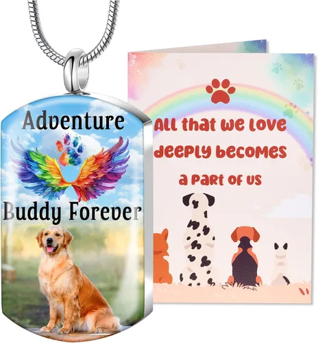 Miniatura 13 de Fanery Sue Collar personalizado para cenizas de mascotas para perros y gatos, foto y texto personalizados, regalo de condolencia, regalo de cremación