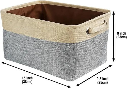 Miniatura 6 de Cesta de almacenamiento plegable personalizada con un bonito perro Bulldog inglés, plegable, de tela resistente, cubo de almacenamiento para Gris