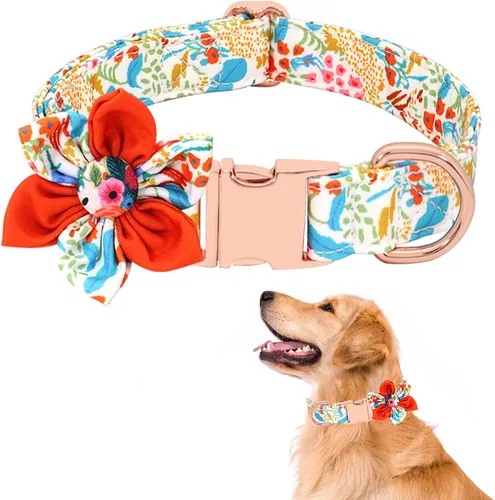 Miniatura 8 de DALUZ - Collares de perro para cachorros, pequeños, medianos y grandes, suaves y cómodos, ajustable, con hebilla de seguridad, flor desmontable, 3