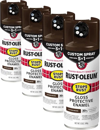 Miniatura 150 de Rust-Oleum 376855 - Pintura en aerosol antióxido personalizada 5 en 1, 12 onzas, color negro mate, (paquete de 1)