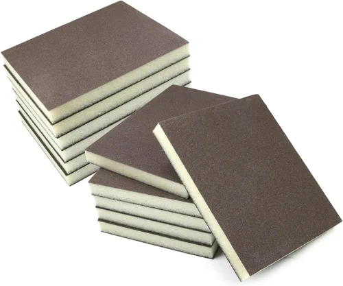 Miniatura 32 de Utoolmart 12 bloques de lijado de esponja de lijado, grano 180 húmedo, seco, lavable y reutilizable, esponja de papel de lija para muebles de 12