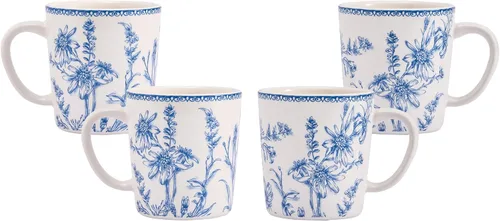 Miniatura 17 de Bico Blooming Moment - Juego de 4 tazas de café de cerámica, tazas de té grandes de 18 onzas con asa, tazas estéticas tipo latte para capuchino