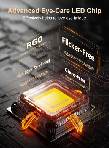 Miniatura 3 de deeloop CRI - Lámpara LED de escritorio 95+, lámpara de escritorio ultra larga y brillante de 16 pulgadas, 5 luces de atenuación de brillo, lámpara