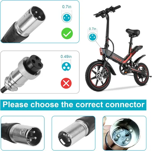 Miniatura 4 de TREE.NB Cargador de batería de scooter de 60W para bicicleta eléctrica LASHOUT, cargador de litio de 29.4V 2A compatible con silla de ruedas