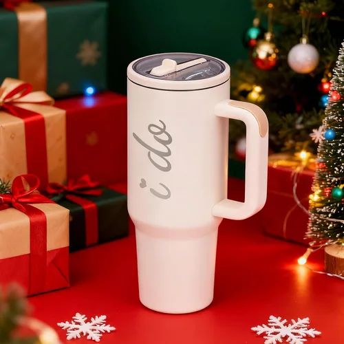 Miniatura 9 de Regalos de despedida de soltera para novia, vaso de 40 onzas con tapa de asa, pajitas de acero inoxidable para esposa, boda, compromiso, despedida