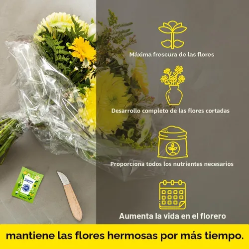 Miniatura 3 de Chrysal Paquetes de comida de flores transparentes - Paquete individual - Arreglos florales y ramos - Suministros florales para flores frescas