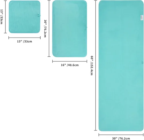 Miniatura 2 de POLYTE Oversize, 60 x 30 in., Juego de toallas de baño de microfibra de secado rápido, sin pelusas, 6 piezas (Aqua)