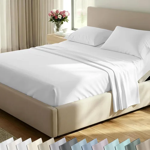 Miniatura 52 de California Design Den Juego de sábanas de lujo tamaño King - 100% algodón, 600 número de hilos, sábanas King de bolsillo profundo, ropa de cama
